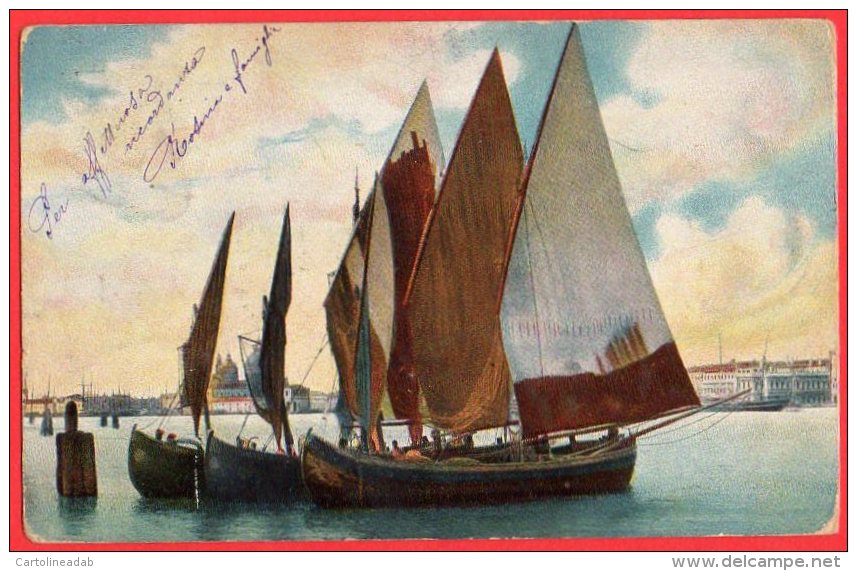 [DC6186] CARTOLINA ILLUSTRATA - SLOVENIA - MARE - BARCA - VELA - Viaggiata - Old Postcard - Slovenia