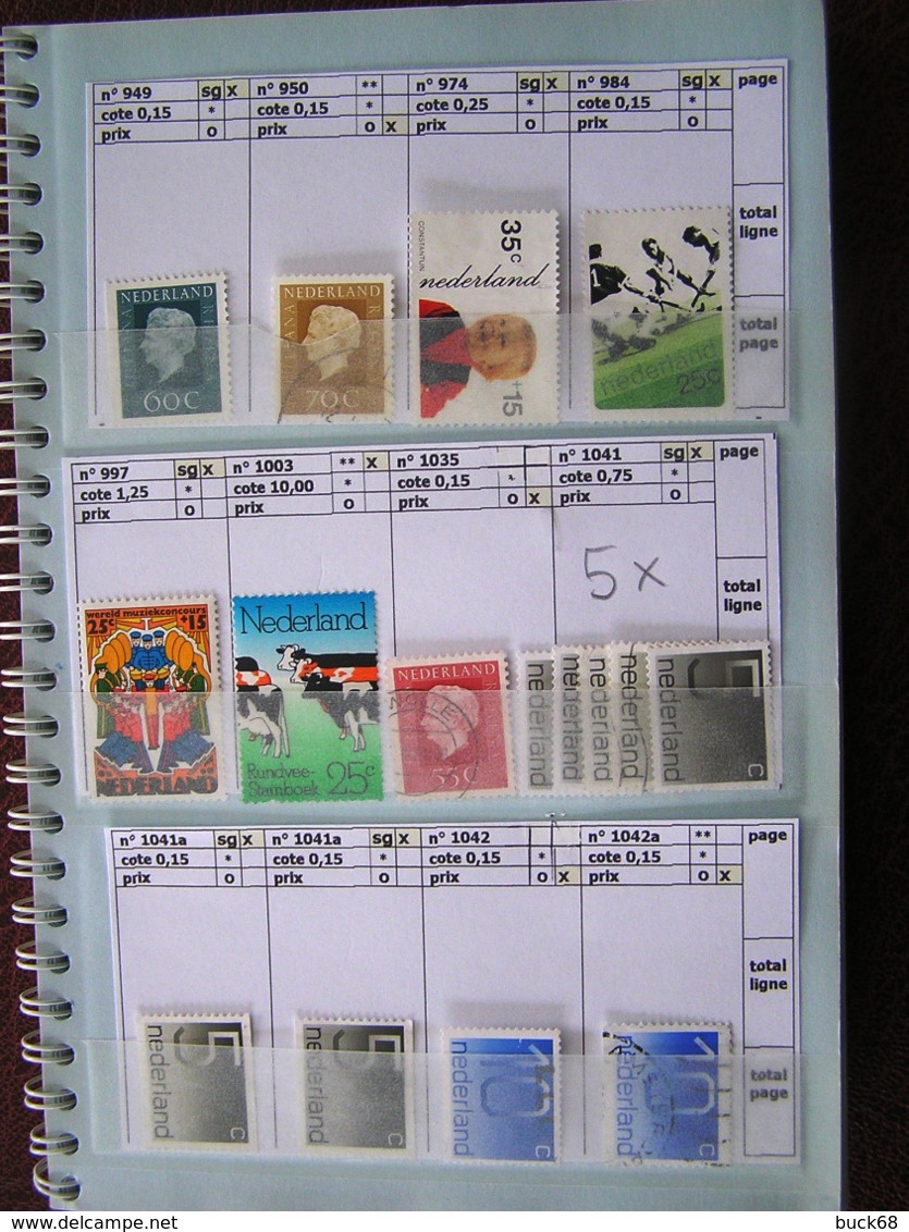 PAYS-BAS NEDERLAND NIEDERLANDEN lot de 287 timbres stamps (o)/*/** catalog valeur value 143 €