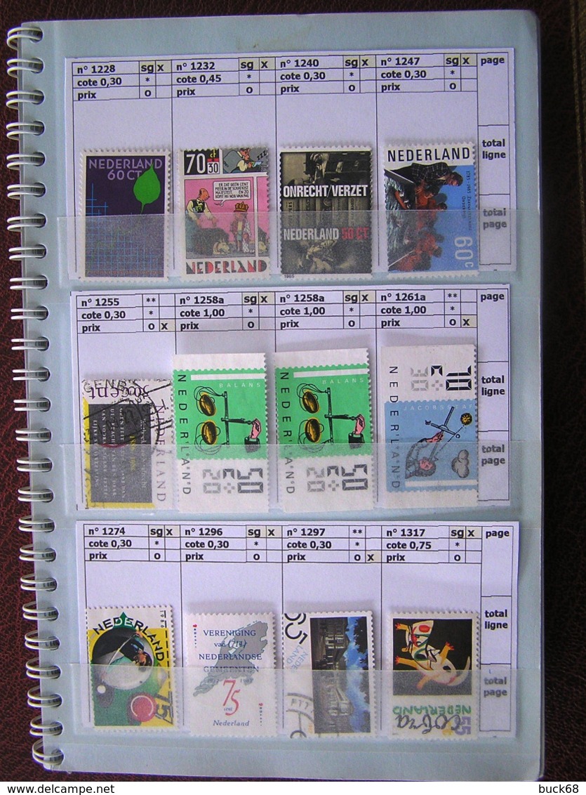 PAYS-BAS NEDERLAND NIEDERLANDEN lot de 287 timbres stamps (o)/*/** catalog valeur value 143 €