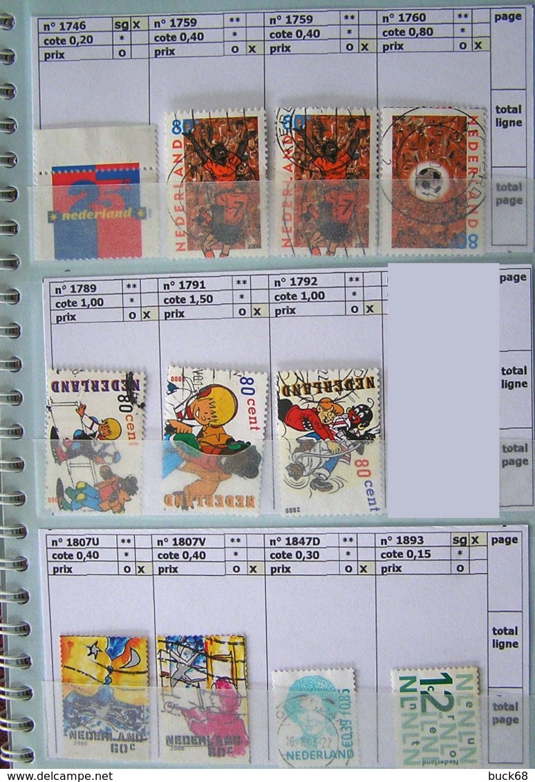 PAYS-BAS NEDERLAND NIEDERLANDEN lot de 287 timbres stamps (o)/*/** catalog valeur value 143 €