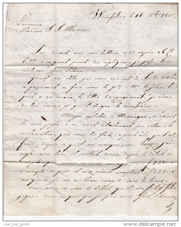 Heimat TG Weinfelden 1805-12-16 (Forward) Brief über Zürich Nach Lausanne - ...-1845 Prephilately
