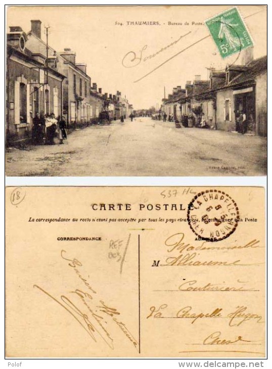 THAUMIERS - Bureau De Poste - Cachet Perlé 1 Cercle La Chapelle Hugon (Cher)    (64814) - Thaumiers