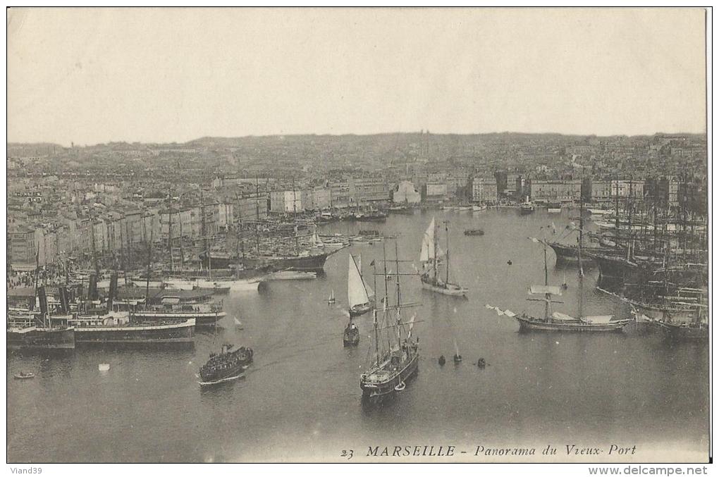 Marseille  -  Panorama Sur Le Vieux Port : Voiliers, Bateaux Vapeur  -  Non écrite - Oude Haven (Vieux Port), Saint Victor, De Panier