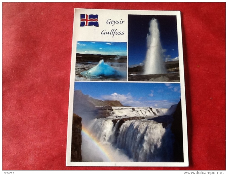 Iceland The Geyser Strokkur And Gullfoss  -> Belgium - Island