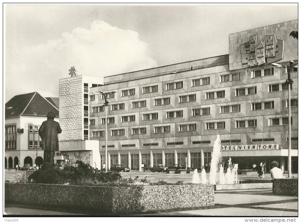 Neubrandenburg - Hotel "Vier Tore" - Cachet Postal 12 Septembre 1977 - Neubrandenburg
