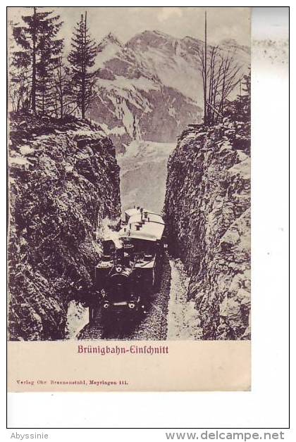 SUISSE - D9 354 - (1900) (gros Plan TRAIN) BRUNIGBAHN EINFDJNITT - Nr 111 Chr. Brennenstuhl à Meyringen - Meyrin