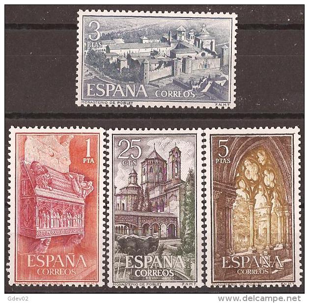 ES1494STV-LFTB116TAES.Espagne . Spain.MONASTERIO DE STA MARIA DE POBLET.1963.(Ed 1494/7**) Sin Charnela.MAGNIFICO. - Escultura