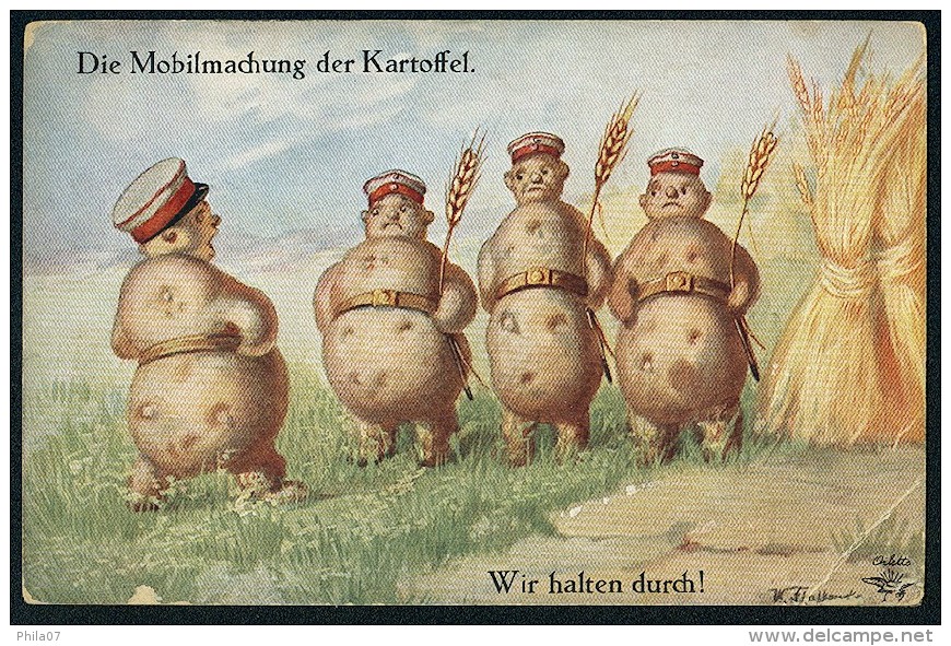 Fialkowska, W. - Die Mobilmachung Der Kartoffel. Wir Halten Durch! - 'OILETTE' No. 1030 ----- Postcard Not Traveled - Fialkowska, Wally
