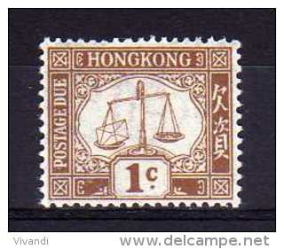 Hong Kong - 1931 - 1 Cent Postage Due (Sideways Watermark) - MH - Postage Due