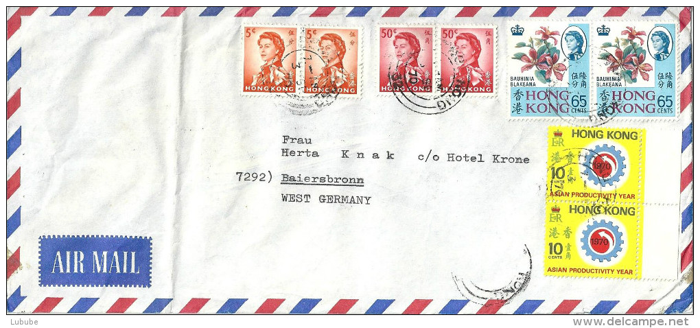 Airmail Brief  Hong Kong - Baiersbronn             1970 - Covers & Documents