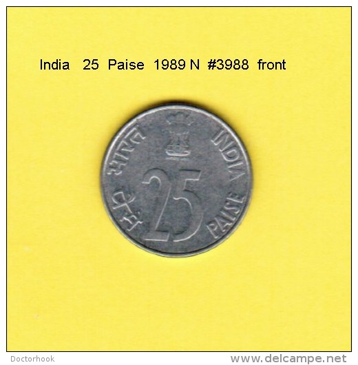 INDIA    25  PAISE  1989 N  (KM # 54) - Indien