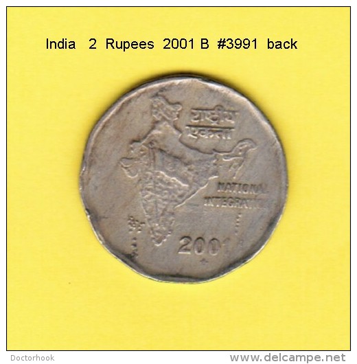 INDIA    2  RUPEES  2001 B  (KM # 154.4) - India