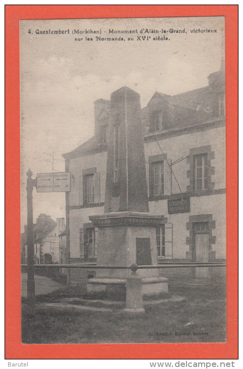 QUESTEMBERT --> Monument D´Alain Le Grand, Victorieux Sur Les Normands, Au XVI° Siècle - Questembert