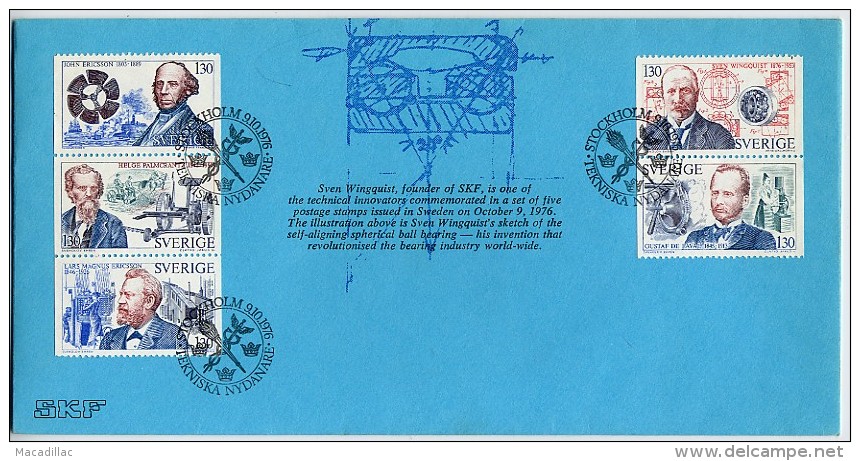 Enveloppe SKF - Edition Spéciale Du 9 Octobre 1976 - Stockholm Tekniska Nydanare - Local Post Stamps