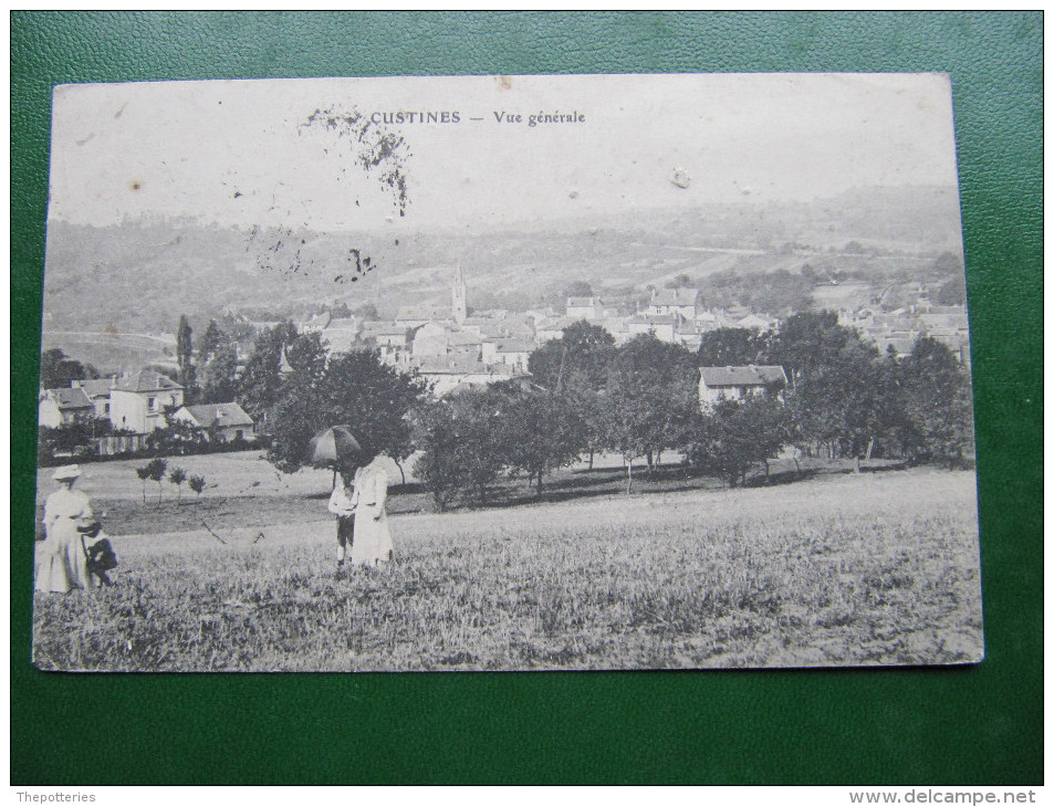 479 CPA Campagne Belle époque  Custines 1912 Ombrelle Ombrella  Généalogie Pourchez Maraîcher Amiens - Agriculture