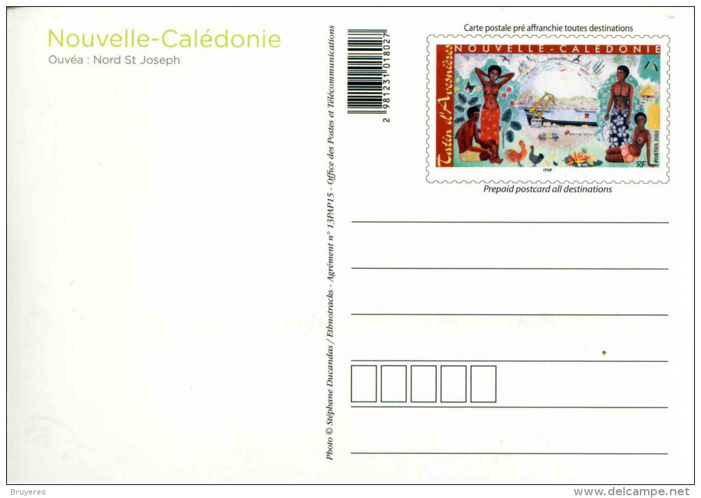 Entier Postal De 2013 Sur CP "Ouvéa : Nord St Joseph" - Postal Stationery