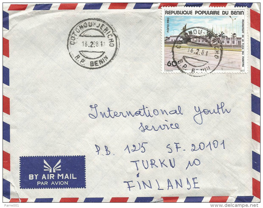 Benin 1981 Cotonou Jericho Martyr Monument Cover - Benin – Dahomey (1960-...)