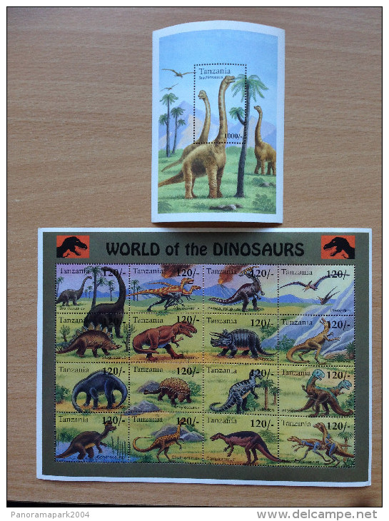 Tanzania 1994 World Of Dinosaurs Dinosaures Dinosaurier 1 Sheets + 1 Souvenir MNH** - Tanzania (1964-...)