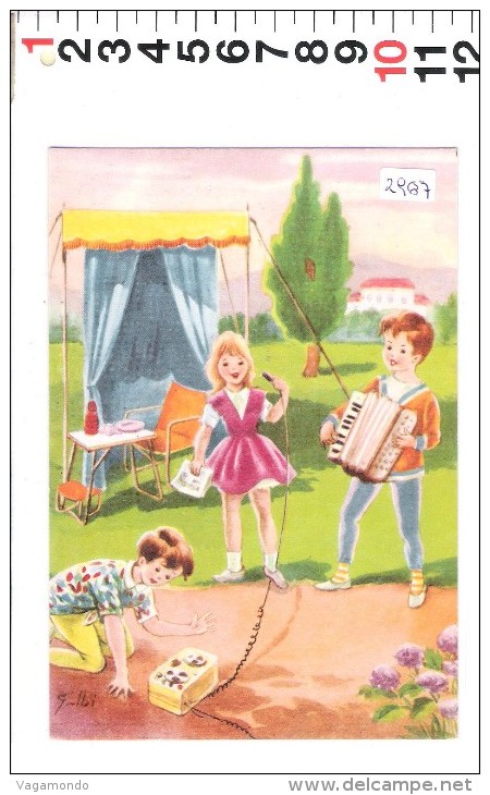 A 2987 RAGAZZI FISARMONICA REGISTRATORE TENDA TAVOLO PIC NIC - Humorous Cards