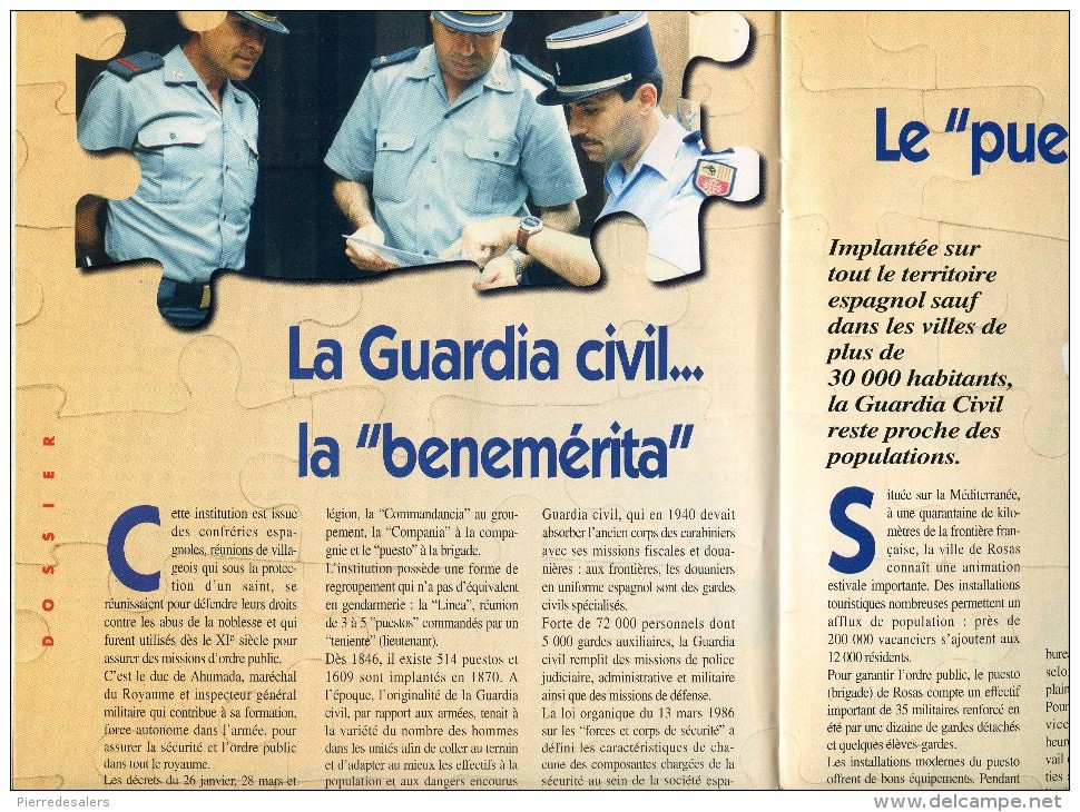 Gendarmerie B - Dossier Coopération F.I.E - Gendarme - Carabinier - Garde Civile - France Italie Espagne Militaria - Polizei