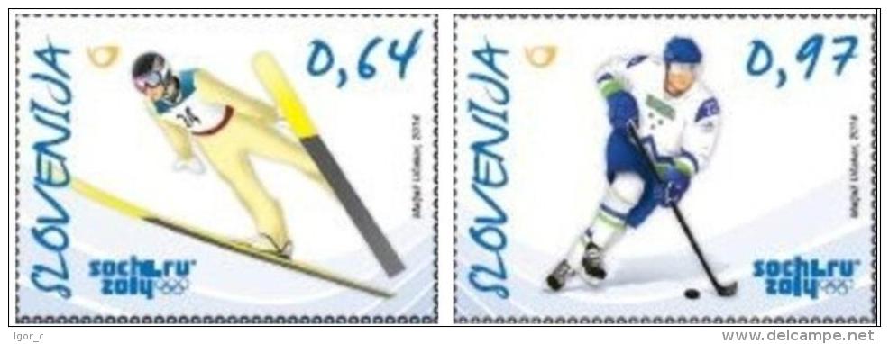 New Neu Slovenia Slovenie Slowenien 2014 Olympic Games Sochi Olympische Spiele; Hockey; Ski Jumping Stamps MNH - Winter 2014: Sochi