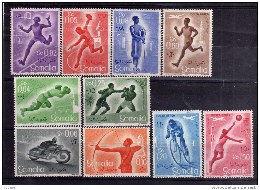 SOMALIA AFIS 1958 SPORT SPORTS SERIE COMPLETA COMPLETE SET MNH - Somalia (AFIS)