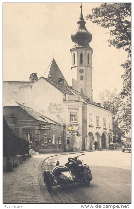 ALTE POSTKARTE WIEN GRINZING GÖSSER BIER MOTORRAD Motocyclette Motorbike Motorcycle Moto 1940er Beflaggung Vienna Vienne - Motorräder