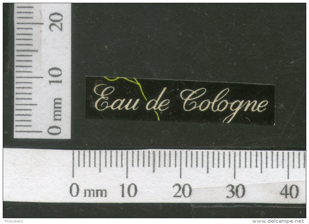 India 1950's Eau De Cologne French Print Vintage Perfume Label Multi-colour # 275 - Etiquetas
