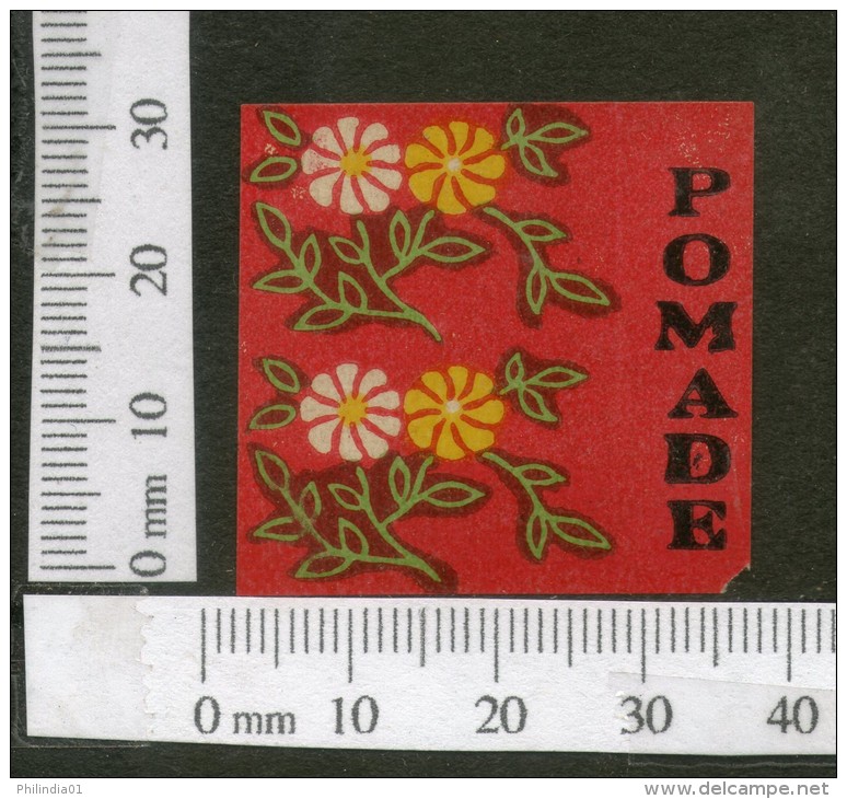 India 1950's Pomade French Print Vintage Perfume Label Multi-colour # 338 - Labels