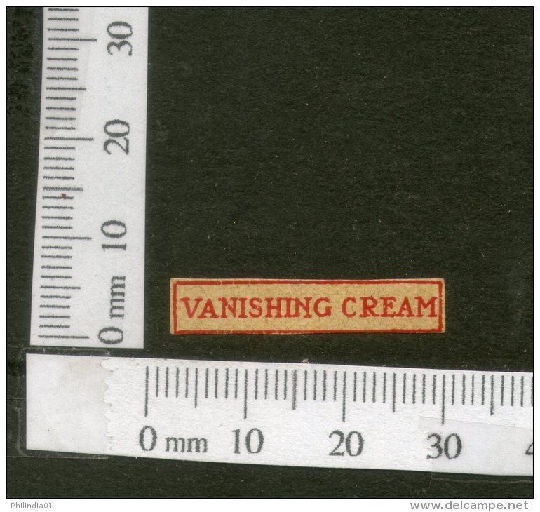 India 1950's Vanishing Cream French Print Vintage Perfume Label Multi-colour # 4010A - Labels