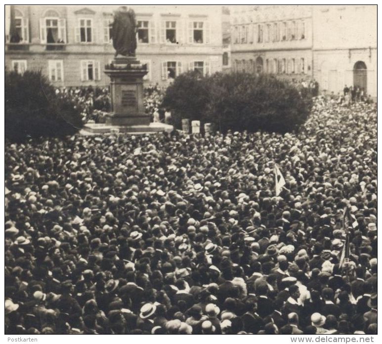 ALTE POSTKARTE GRAZ ANSCHLUSSKUNDGEBUNG 24.07.1928 Sängerbundesfest Kundgebung Denkmal Versammlung Ereignis Sängerfest - Graz