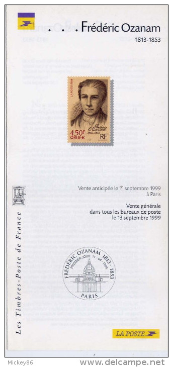 1999--Notice Philatélique En 4 Langues Destinée Aux Bureaux De Poste--Frédéric Ozanam (catholicisme Social)--Paris - Documents Of Postal Services