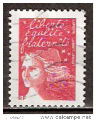 Timbre France Y&T N°3417 (06) Obl. Marianne Du 14 Juillet.  TVP.  Rouge. Cote 0.15 € - 1997-2004 Marianne Du 14 Juillet