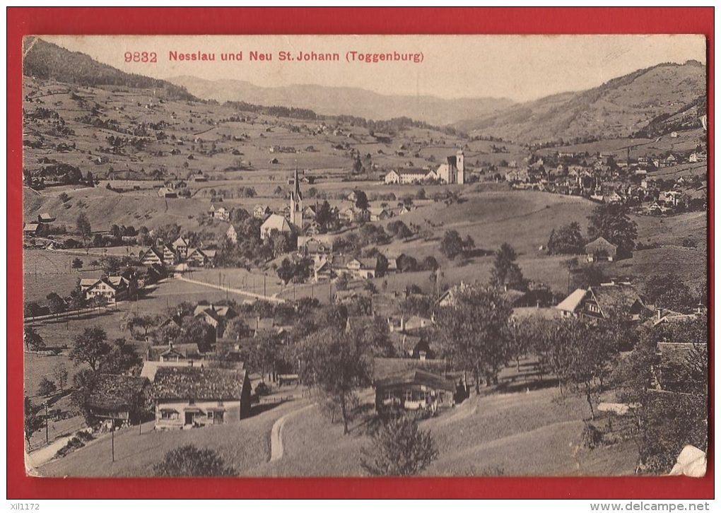 CDS3-57  Nesslau Und Neu St Johann Im Toggenburg. Stempel Nesslau Und Grabs In 1909 - Grabs