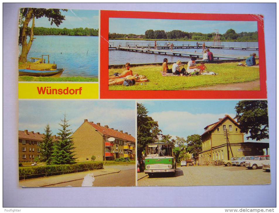 Germany: Wünsdorf - Wünsdorfer See, Badestrand, AWG, Bahnhof - Autobus - 1981 Used - Zossen