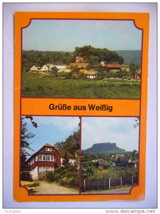 Germany: Weißig Weissig (Kr. Pirna) - Teilansicht, Ferienlager Auf Dem Kulm, Blick Zum Lilienstein - 1980s Unused - Pirna
