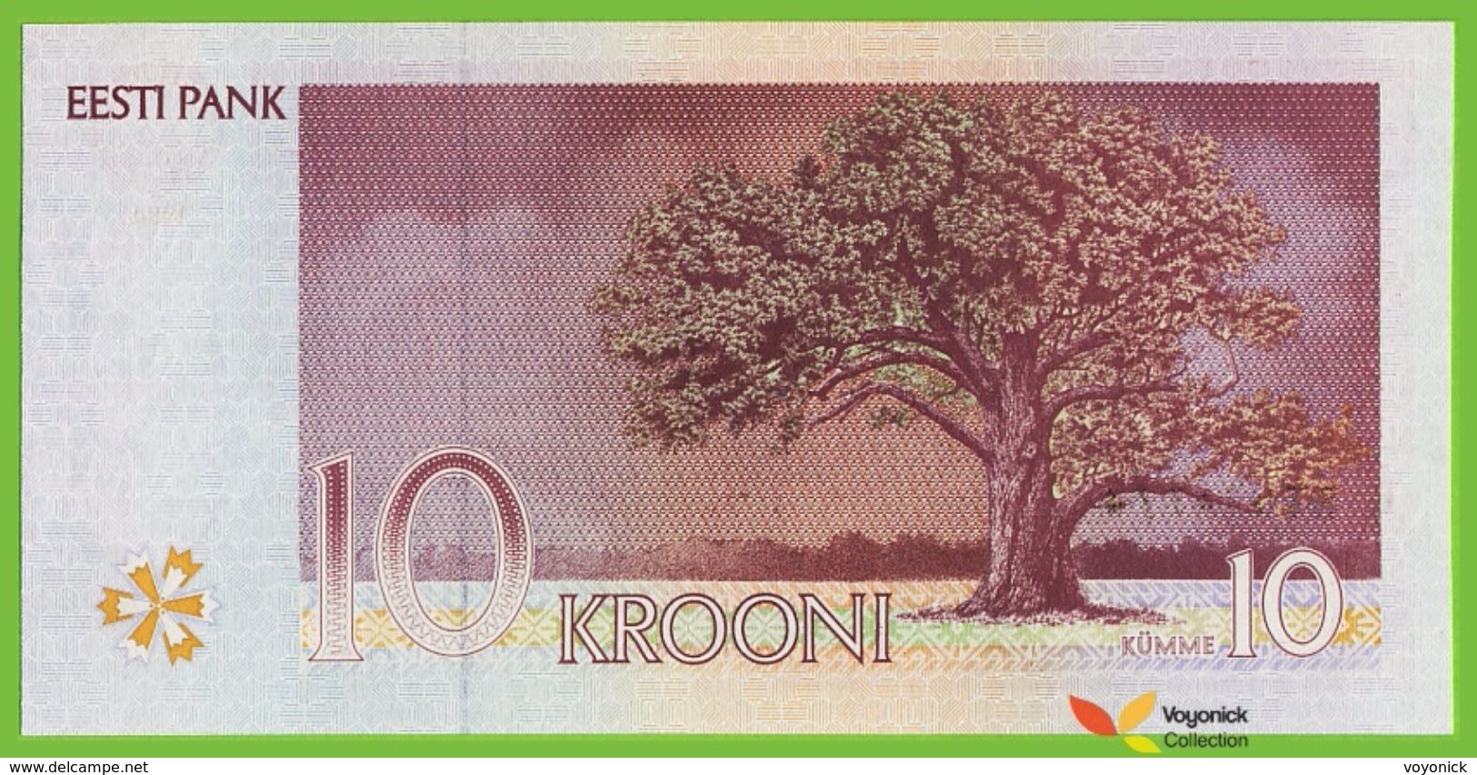 Voyo ESTONIA 10 Krooni 1994(1997) P77a B220a Prefix BT UNC Jakob Hurt - Estonia