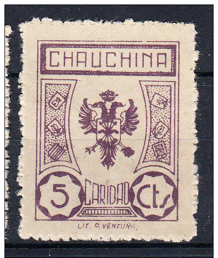 CHAUCHINA. CARIDAD. AGUILA BICEFALA  5 CENTIMOS VIOLETA (RARO) NUEVO .  SES685 - Emisiones Nacionalistas