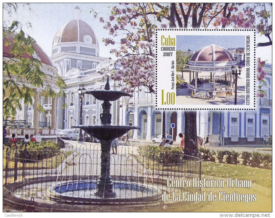 G)2007CUBA, FOUNTAIN-KIOSKO, CIENFUEGOS CITY DOWNTOWN, CENTRO HISTORICO URBANO, S/S, MNH - Unused Stamps