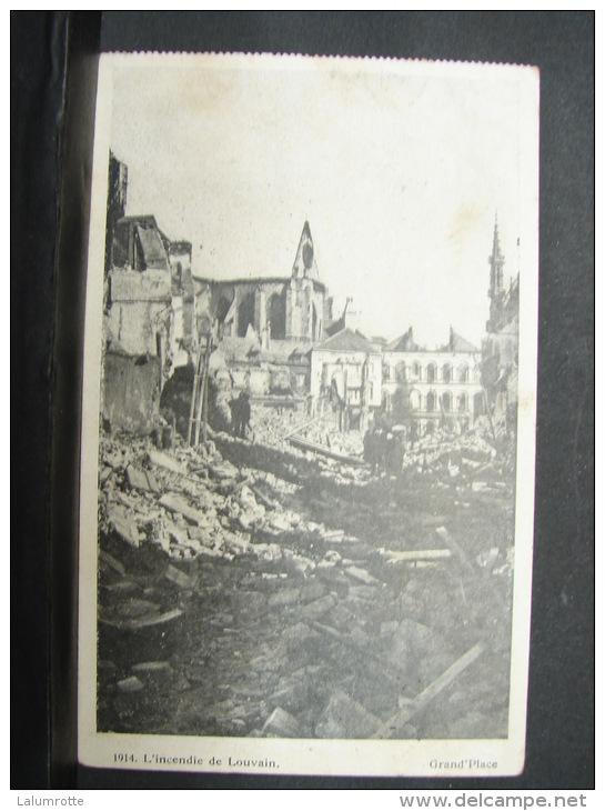 For. 1. Oblitération De Fortune Et Cachet Militaire De 1919. Bruxelles Arrivée. Sur CP Incendie De Louvain Grand'Place - Foruna (1919)