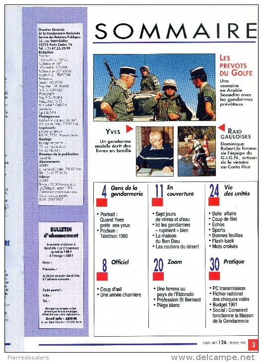 Gendarmerie B - Dossier Les Prévôts Du Désert - Arabie Saoudite - Daguet  Gendarme - Voir Sommaire  Extraits - Militaria - Police & Gendarmerie