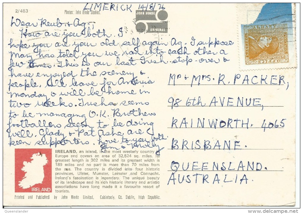 Ireland Views John Hinde Cabinteely Co Dublin Irish Republic Used To Australia Front & Back Shown - Other & Unclassified