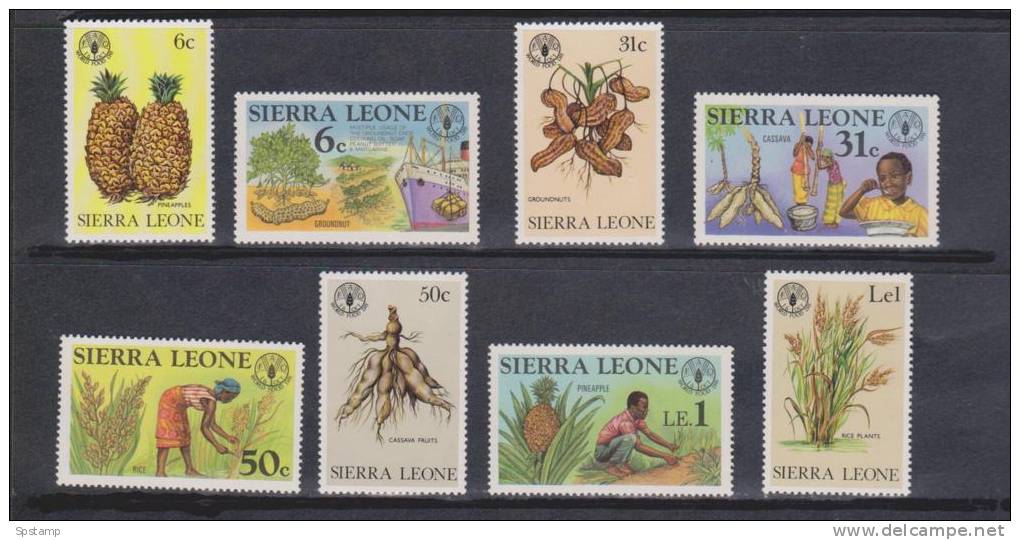 Sierra Leone 1981 Local Food Set 8 MNH - Sierra Leone (1961-...)