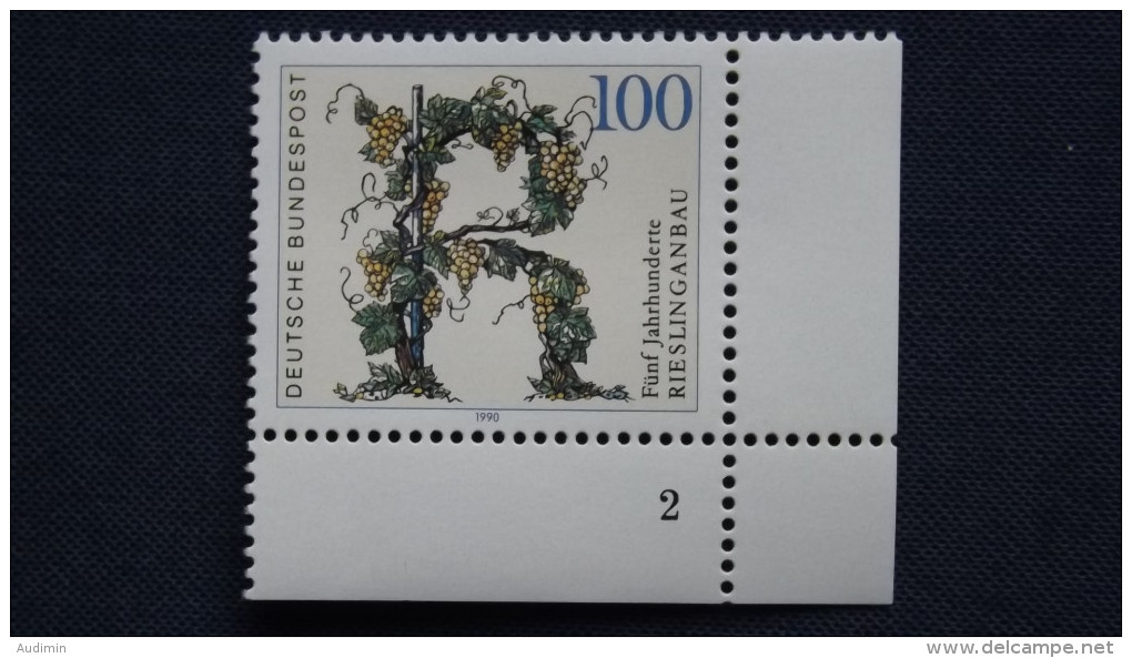 Deutschland Bund 1446 Yt 1278 Eckrand Mit Formnummer 2 **/mnh, 500 Jahre Rieslinganbau - Andere & Zonder Classificatie