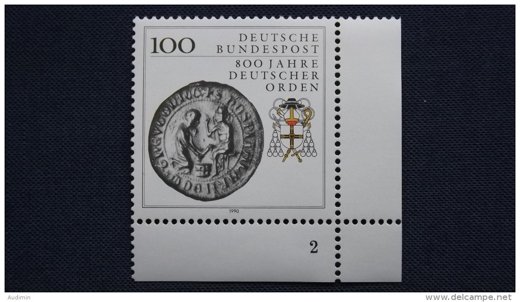 Deutschland Bund 1451 Yt 1283 Eckrand Mit Formnummer 2 **/mnh, 800 Jahre Deutscher Orden. - Autres & Non Classés