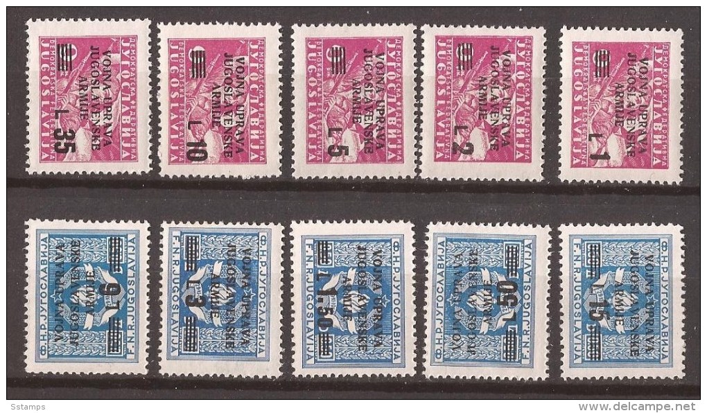 1947  67-76  JUGOSLAVIJA AMMINISTRAZIONE MILITARE TRIESTE  VOJNA UPRAVA OVERPRINT MNH - Yugoslavian Occ.: Trieste