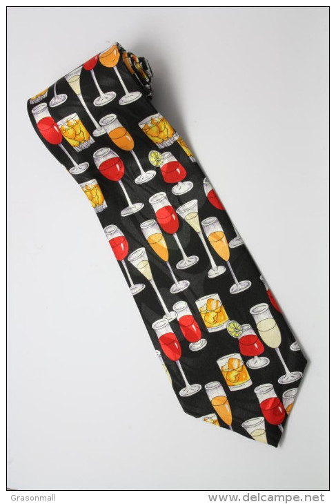 Beer Glass Silk Cartoon Novelty Fancy NECK TIE - Other & Unclassified