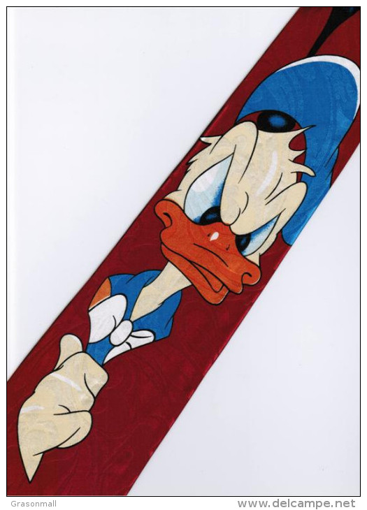 Donald Duck Disney Big Angry RED Silk Cartoon Novelty Fancy NECK TIE - Other & Unclassified