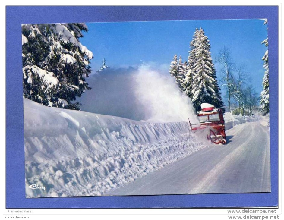 Voiture - Chasse Neige En Action - DDE - Postée De CHATEL En Haute Savoie - Sports D´hiver - 2 Scans - Vrachtwagens En LGV