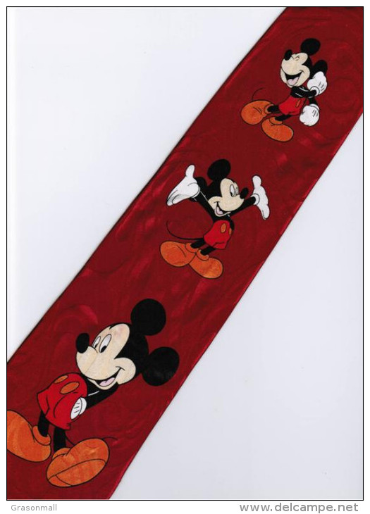 Mickey Mouse Disney 3 Pose Handsome RED Silk Cartoon Novelty Fancy NECK TIE - Other & Unclassified